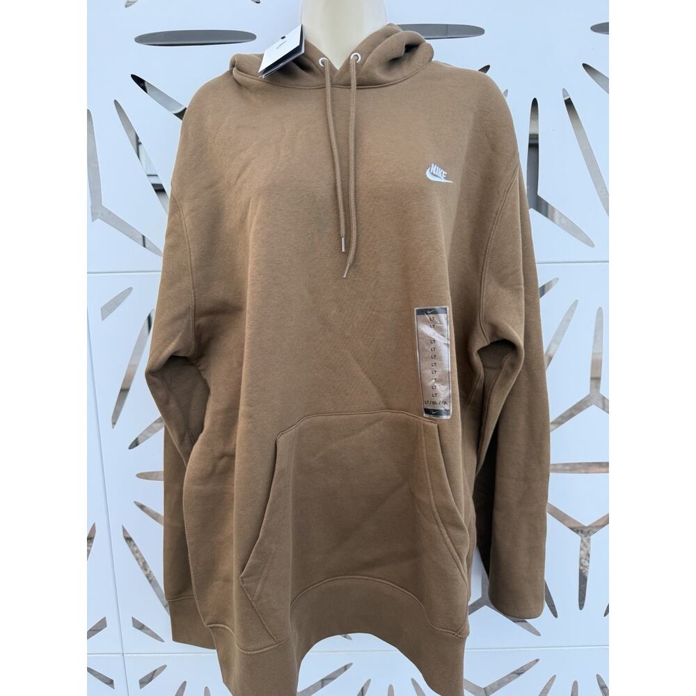 Nike Sportswear Club Fleece Pullover Hoodie Brown Men’s Large Tall NWT